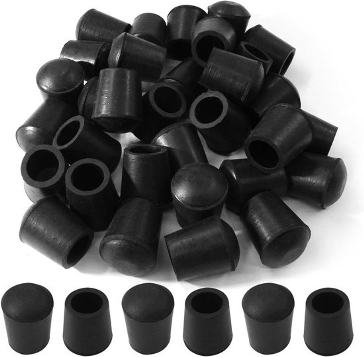 Meubelhoezen - Stoeldopjes vloerbeschermers - Vloeren beschermen - Antislip en geluiddempend - 32 stuks 12 mm - Zwart