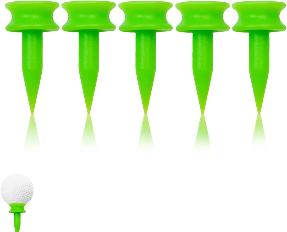 100 stuks herbruikbare kunststof golftees 25 mm, groene golfaccessoires voor betere slagen