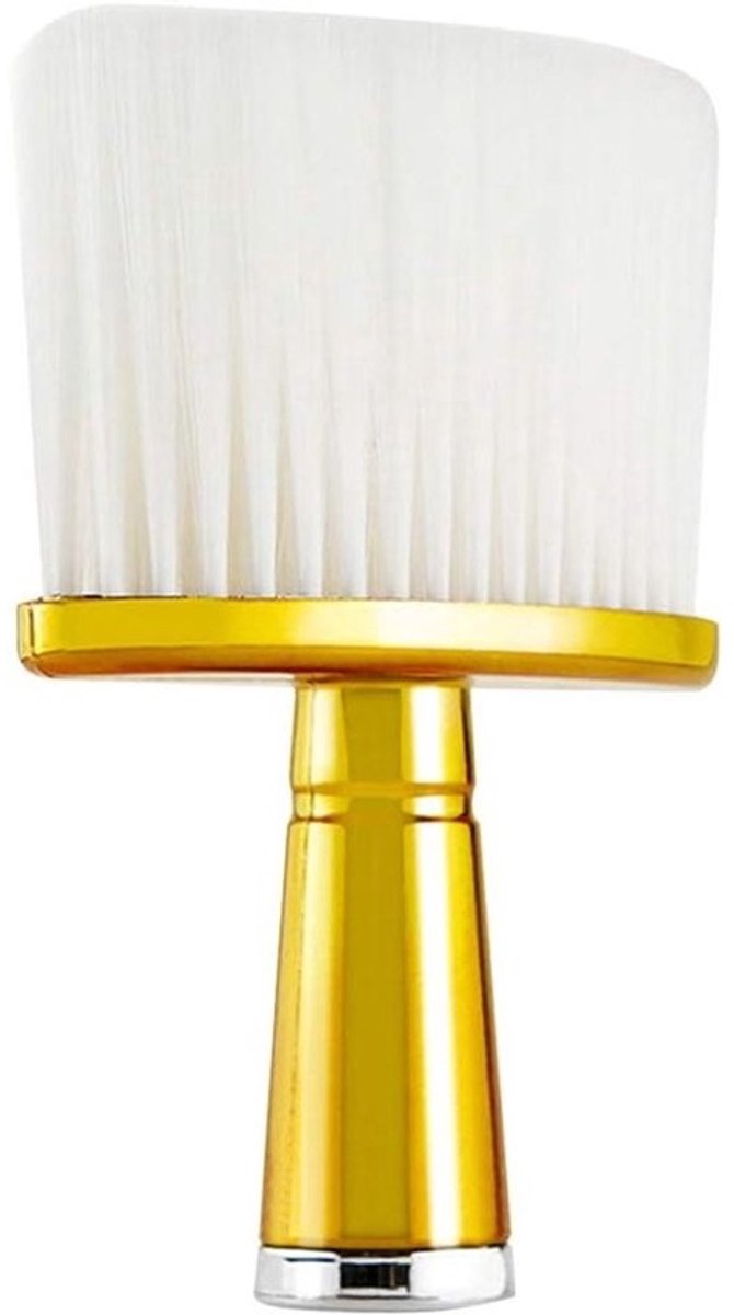Draagbare Haarborstel - Nekborstel Kappersborstel - Haarverzorging Thuiskapbeurt - Stabiel Materiaal Comfortabel - 14 x 10 x 4 cm - Goud