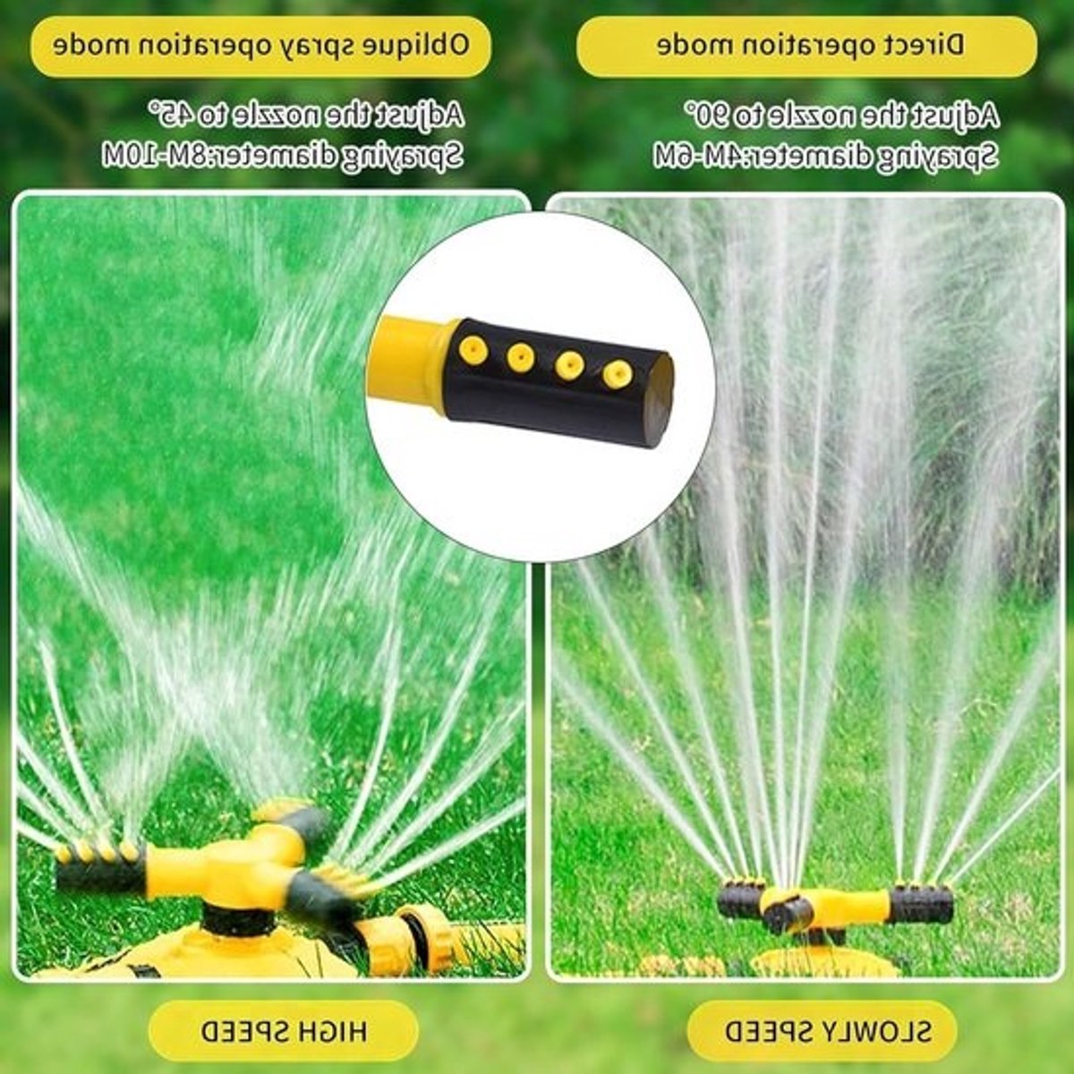 Watersproeier Gazon - 3 Armen Sproeier - Tuin Bewateren - 360 Graden Dekking - 25 cm - Zwart