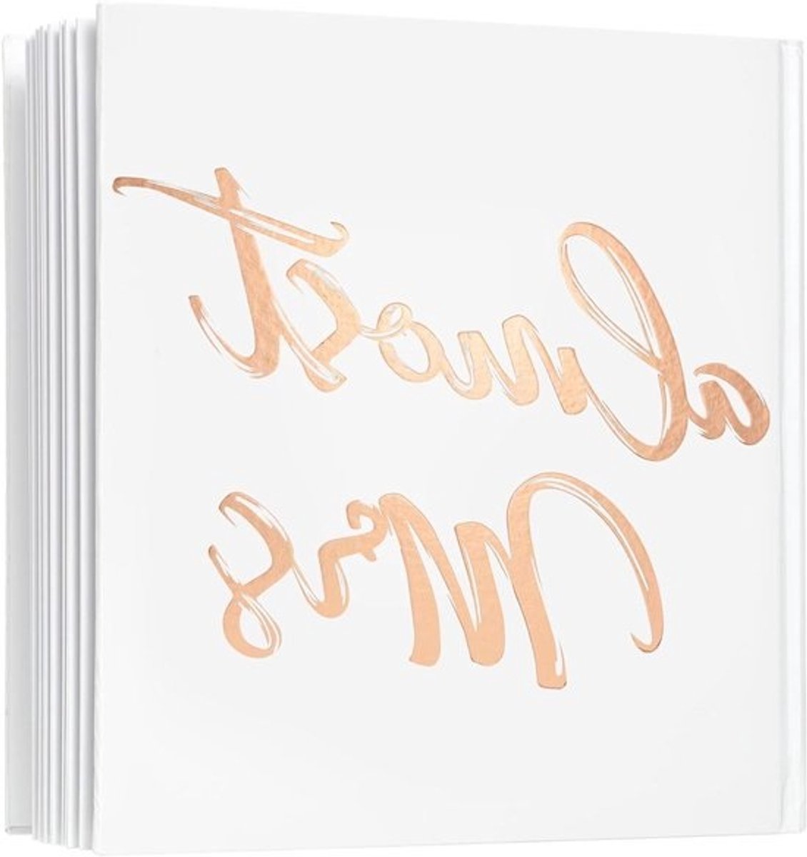 Bruiloft Gastenboek - Bruidsboek Geheugen - Bruiloft Herinneringen - Rose Goud Folie - 8.5 Inch Vierkant - Wit