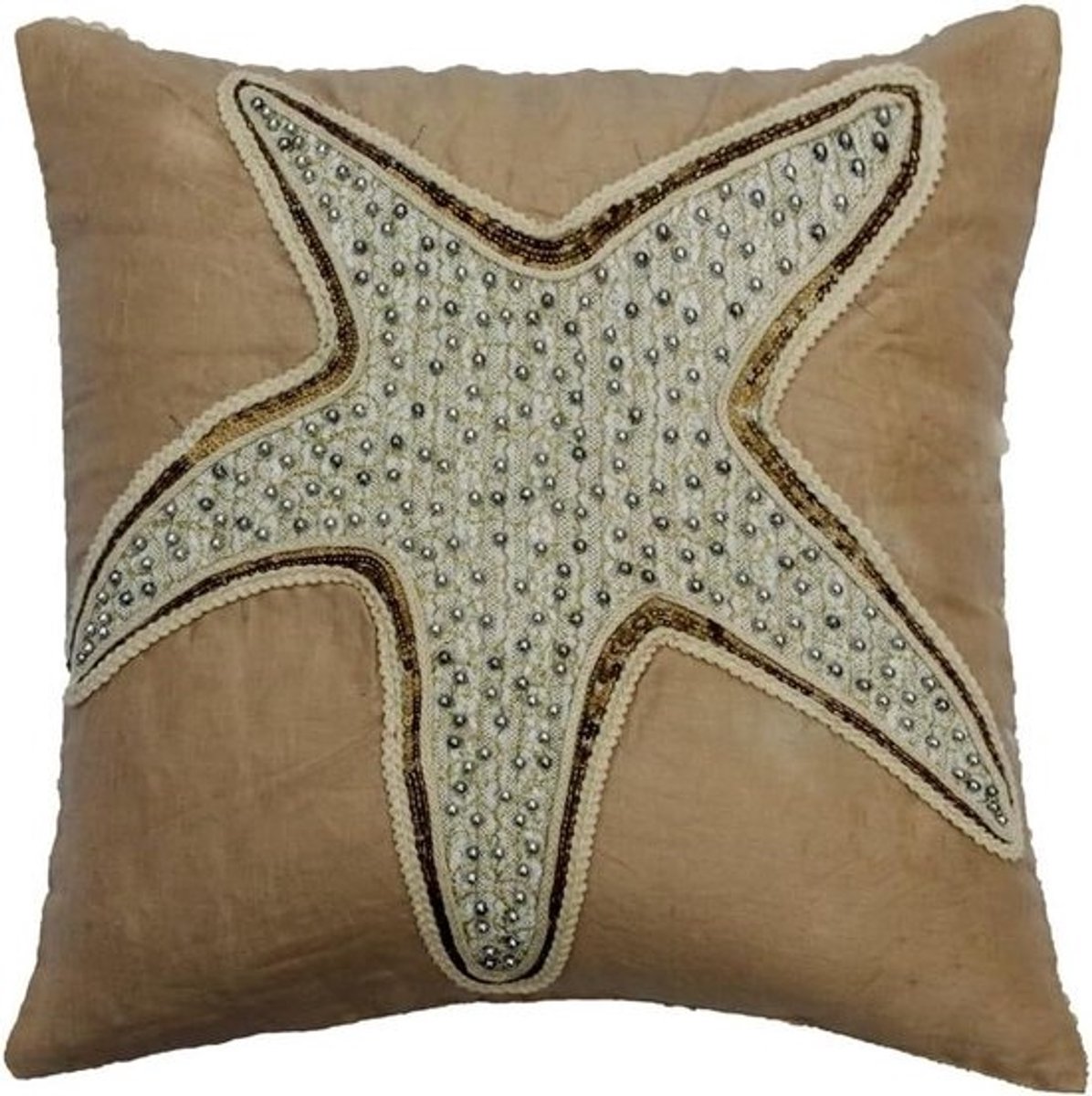 Decoratieve Kussens - Sierkussens Kussenhoezen - Woonkamer Decoratie - 100% Handgemaakt - 50x50 cm - Beige