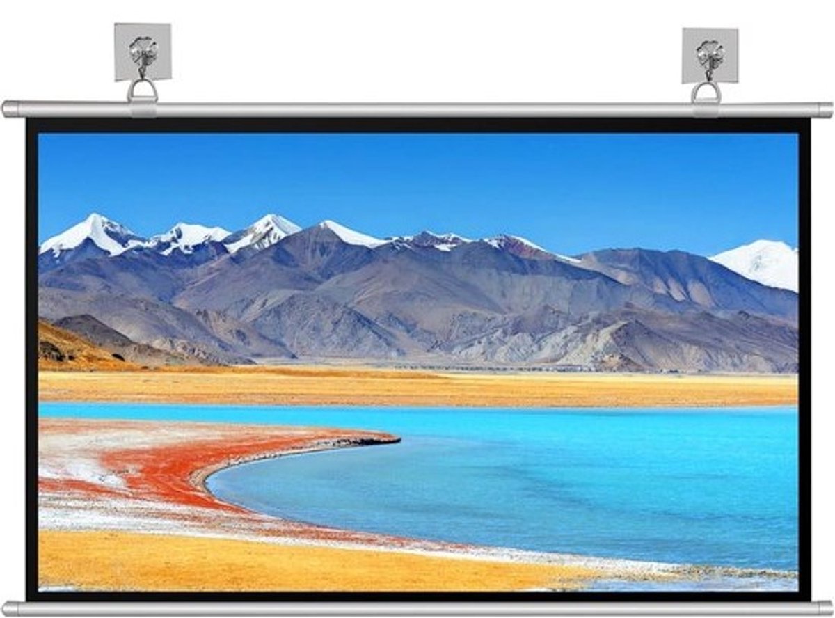 Projectiescherm - Beamerdoek - Thuisbioscoop Maken - Handmatig Uittrekbaar - 72 inch 16:9 - Wit