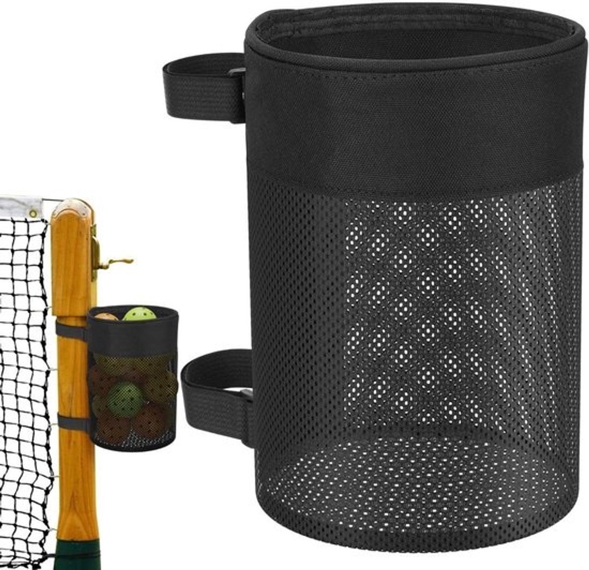 Pickleball Ballen Tas - Bal Organizer Opbergzakje - Pickleball Spel Organiseren - Lichtgewicht en Draagbaar - Houdt 18 Ballen - Zwart