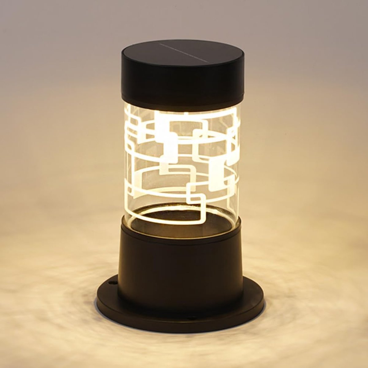 Solar Paallamp met 3 Standen – Waterdichte Tuinlamp voor Schutting – Automatisch Dusk to Dawn – Zwart