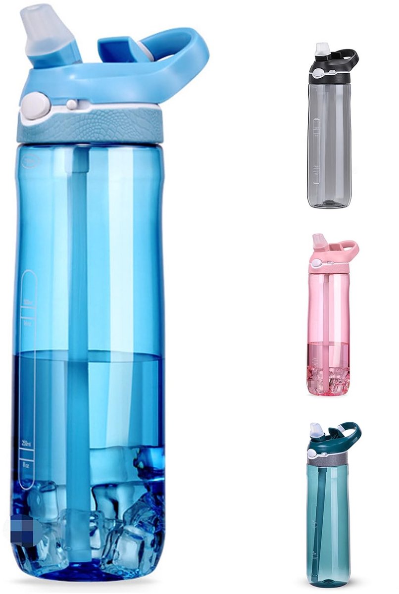 Waterfles met Rietje - 24oz - Levenslang Lekvrij en BPA-vrij