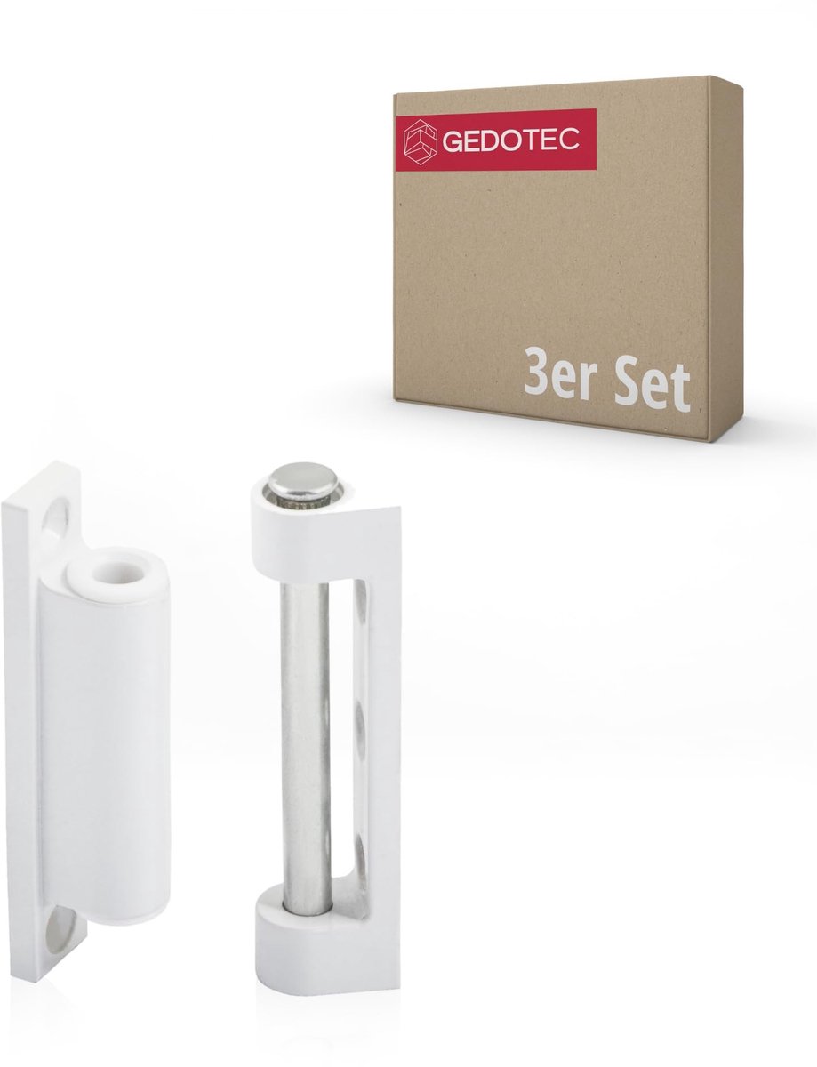 Deuropening Scharnier - Wit, 3 Stuks
