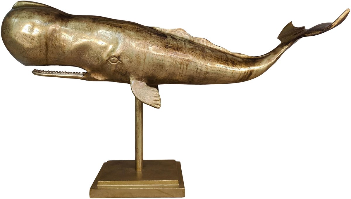 Decoratieve Walvisfiguur - Aluminium - Goud