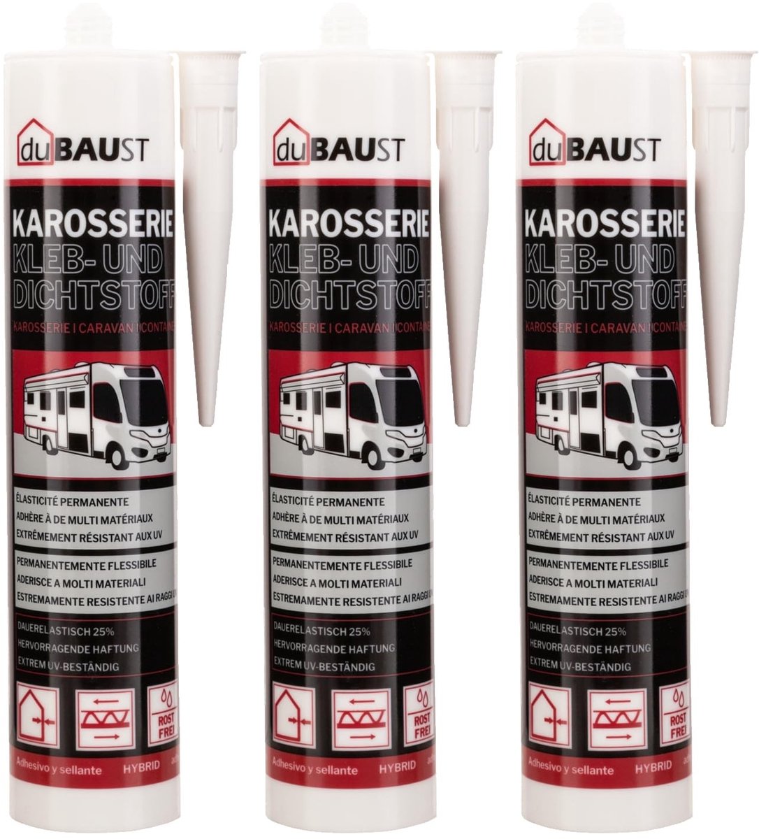 Lijm en afdichtmiddel voor camper - 290 ml, Zwart