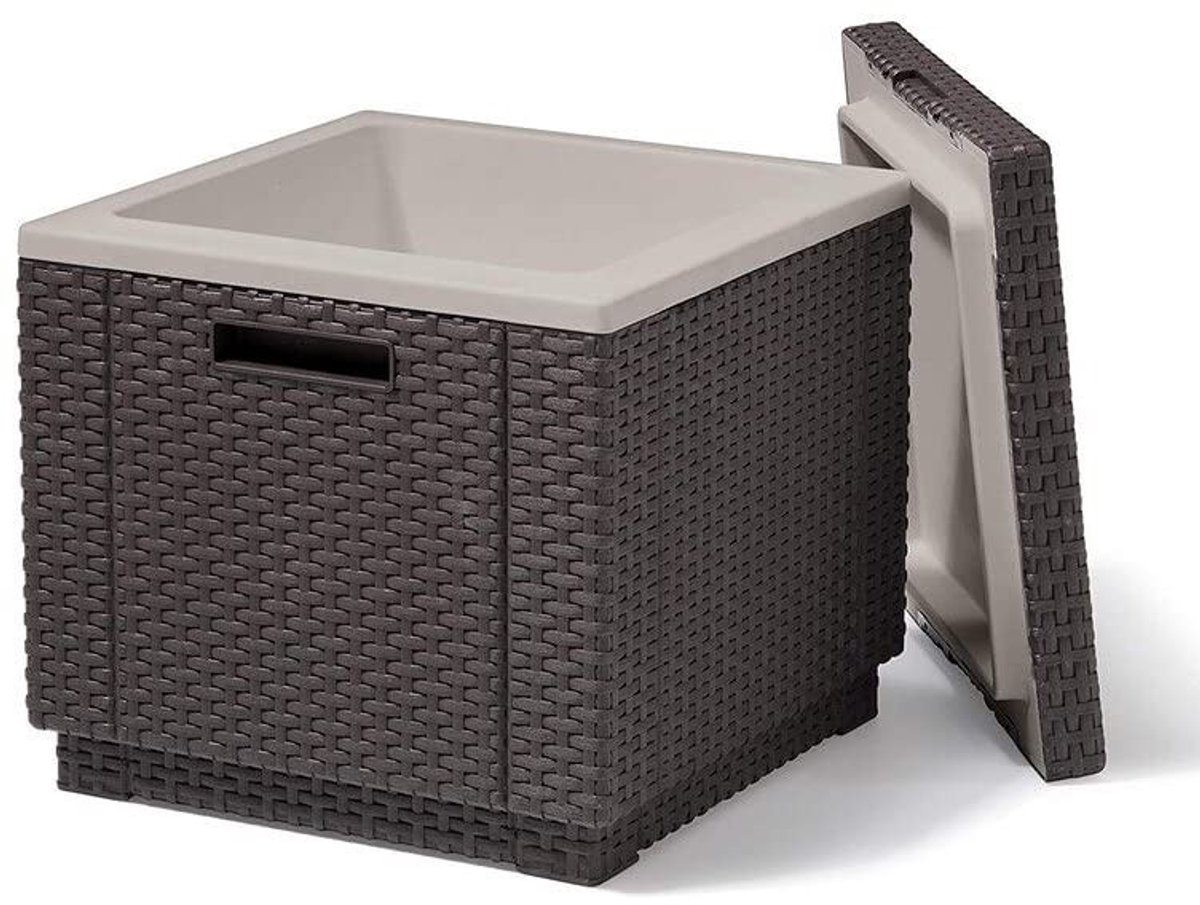 Koelbox en Zitplek in Één - Bruin Rattan Look