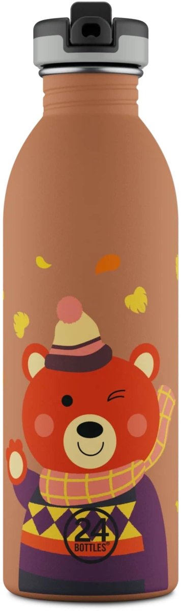 Drinkfles voor Kinderen met Rietje - 500 ml, Lekvrij, Rvs