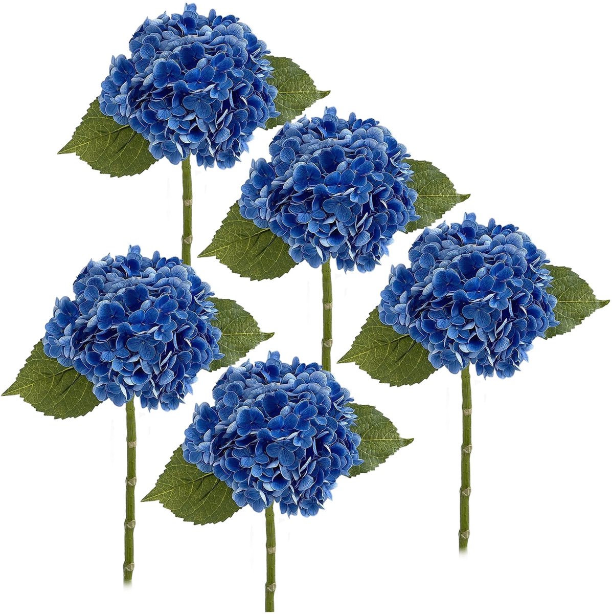 Kunsthortensia Bloemen - 5 Stuks - Donkerblauw - UV-bestendig
