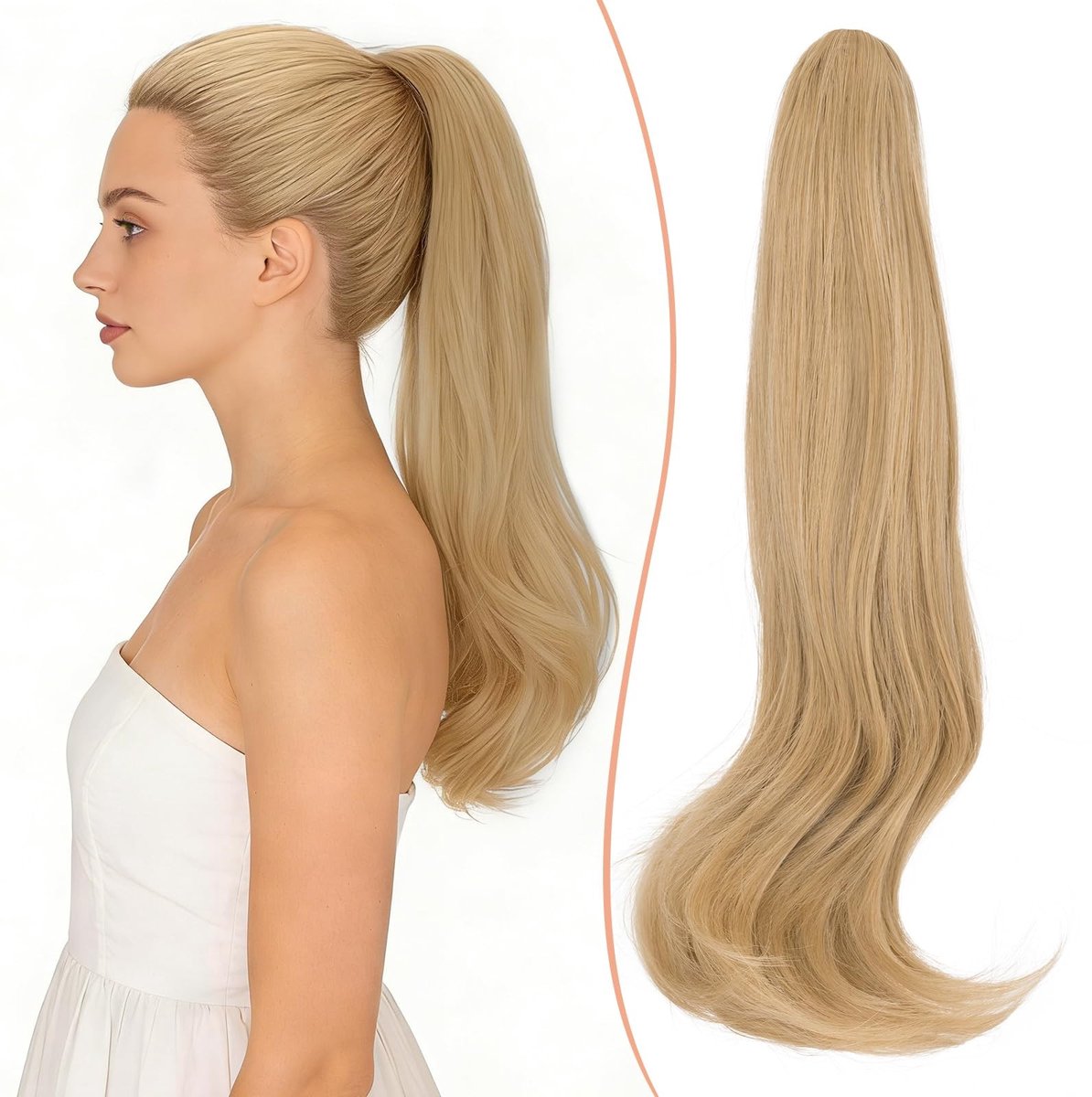 Clip-In Haarstuk - 40 cm Golvend Synthetisch Haar - Bruin
