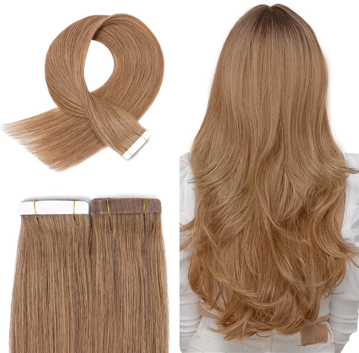 Tape Extensions - Echte Haar - 20 Stuks - 40cm Bruin