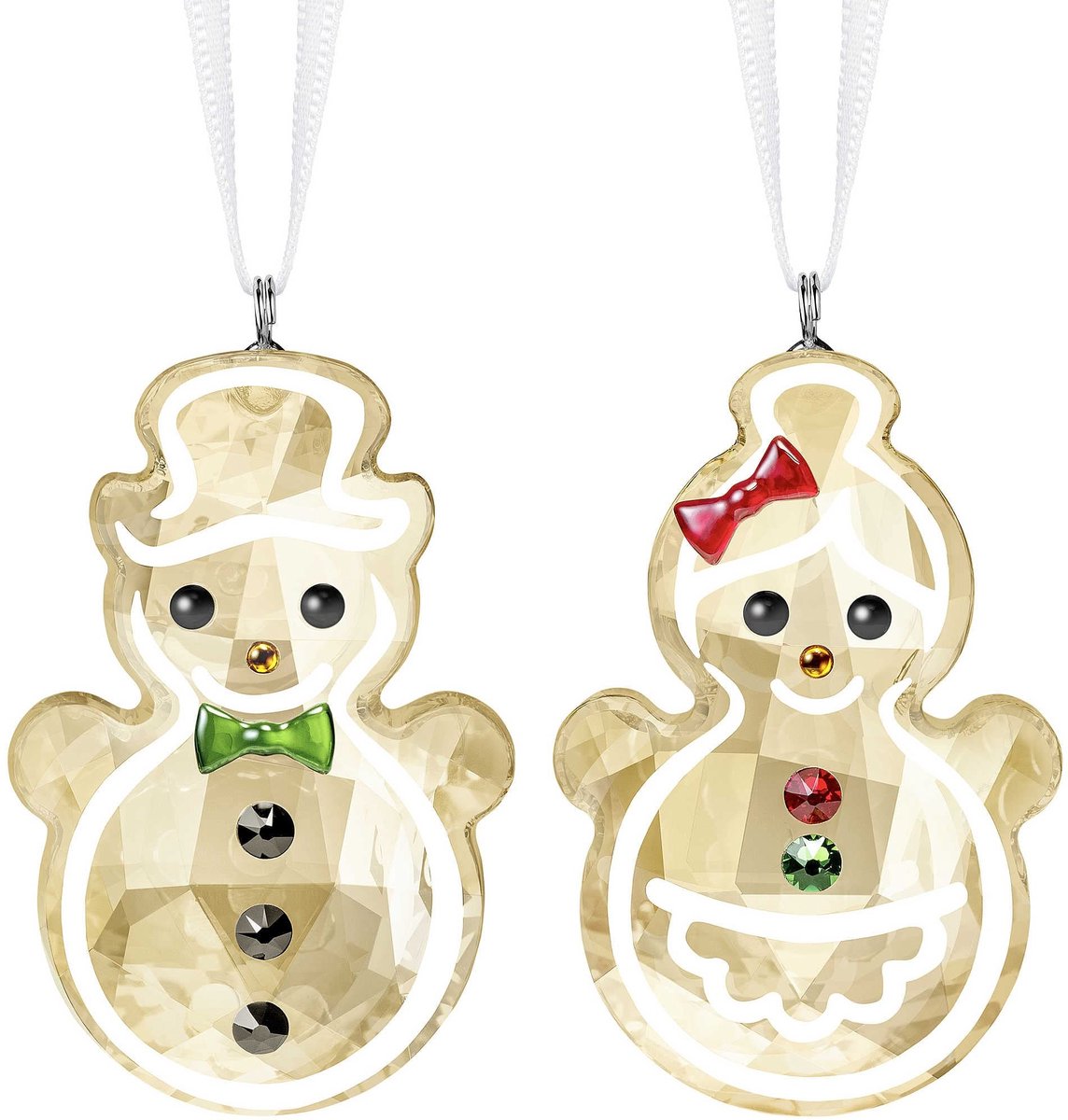 Kerst Ornamenten Set van 2 - Gemberbroodmannetjes - Multikleur