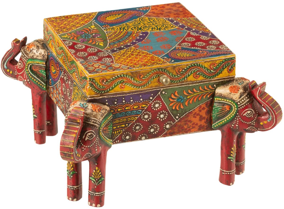 Box Elephant - Mango Hout Mix - Multikleur