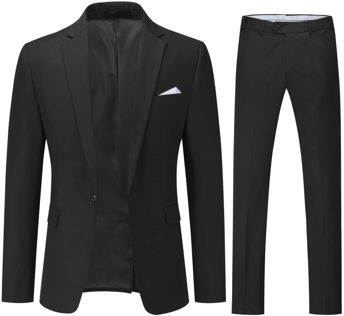 Heren Slim Fit Pak - 2-Delig voor Formele Gelegenheden - Zwart
