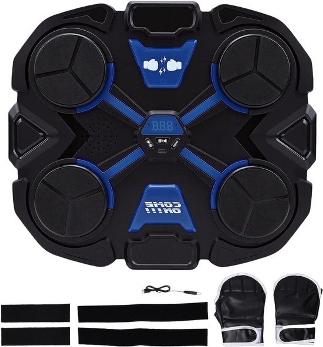 Muziek Boksmachine - Interactieve Trainer - Fitness Thuis - Bluetooth Muziek - 34 cm - Zwart
