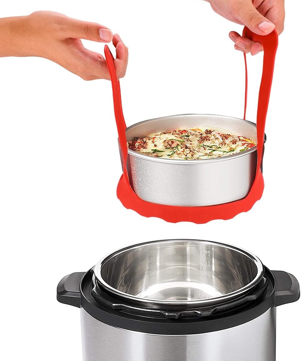 Volledige snelkookpan met voedselstomer van siliconen voor snel en gezond koken, ideaal voor groenten en rijst