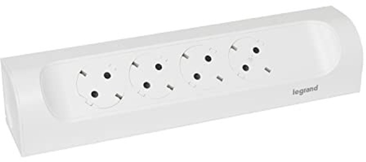 Hoekstopcontact met 4 Aansluitingen - Ultra Wit