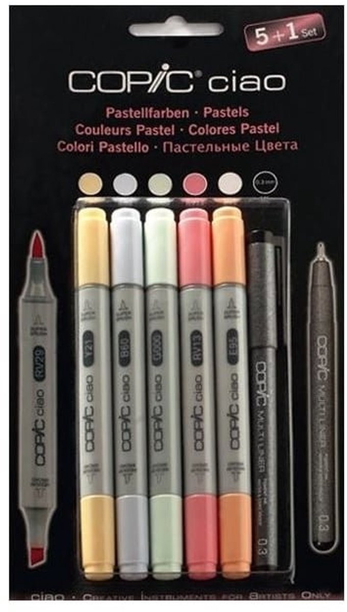 Ciao Marker Set 5+1 - Alcoholbased Pastelkleuren