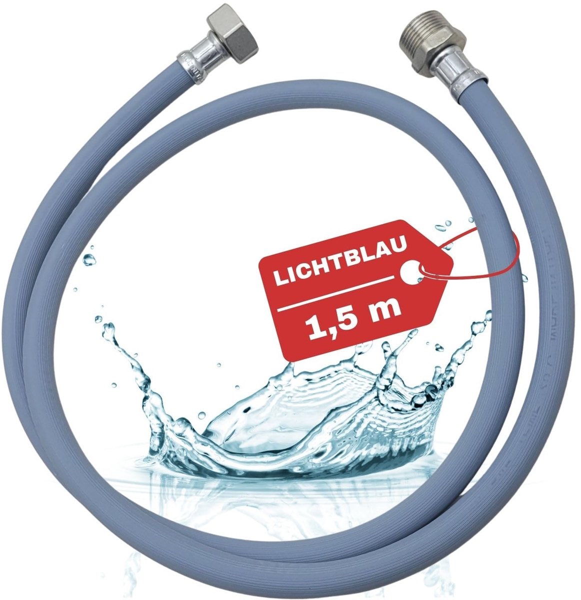 Aanvoerslang voor Wasmachine en Vaatwasser - 1.5 m - Grijs