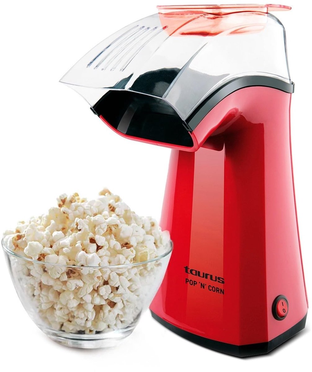 Popcornmachine 1100W zonder olie - Compact en Rood