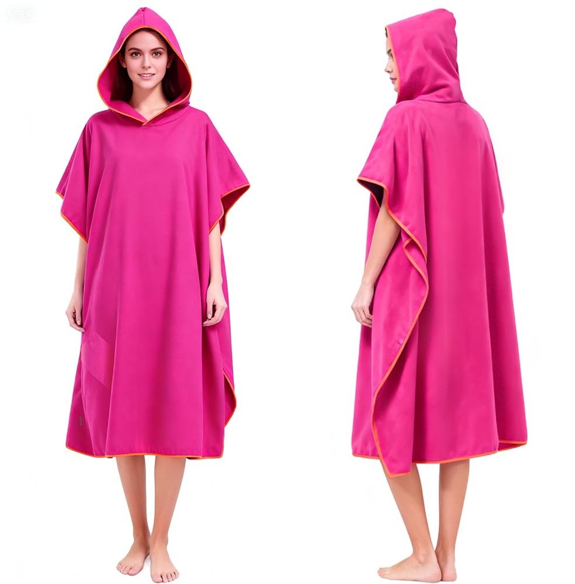 Volwassen Poncho - Sneldrogend Microfiber - Roze