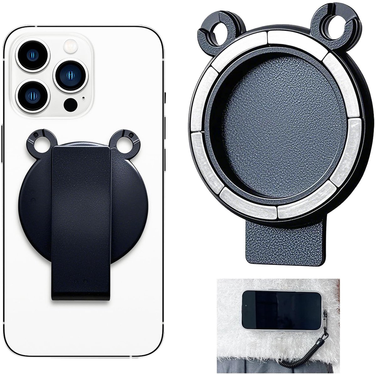 Magnetische Telefoon Clip - Outdoor - Zwart
