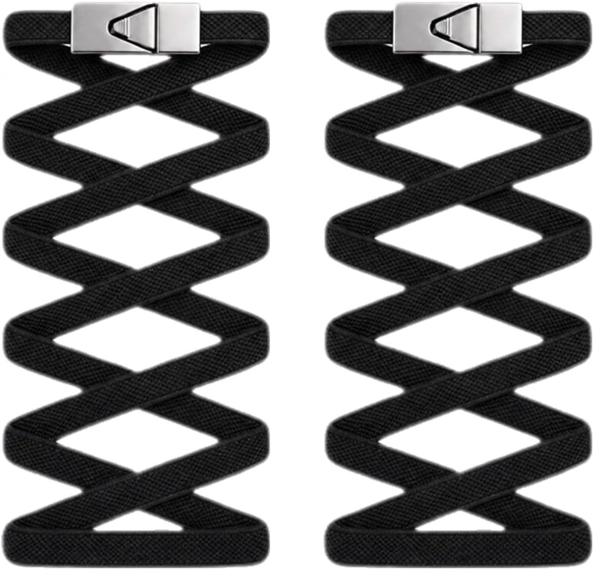 Elastische Veters Zonder Strikken, Breed Plat met Metalen Gesp, Snelsluiting voor Sneakers en Sportschoenen, Ideaal voor Actieve Lifestyle