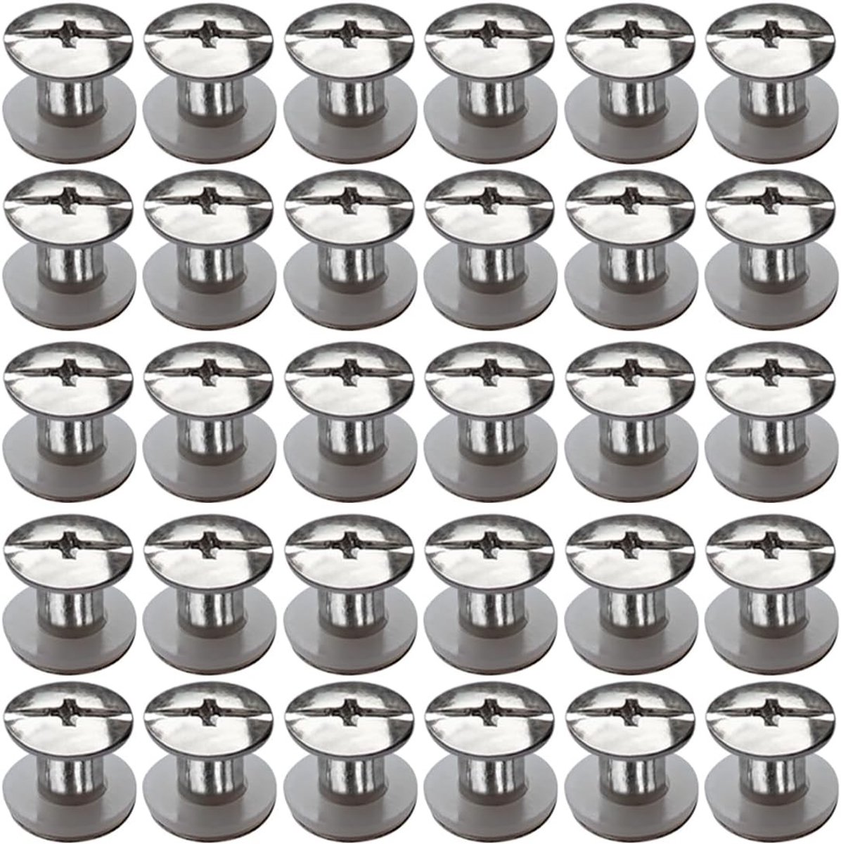 Verstelbare Chicago Screws voor Leer, Metalen Rivets voor Tassen, Boeken en Rugzakken - 30 Stuks M5*5
