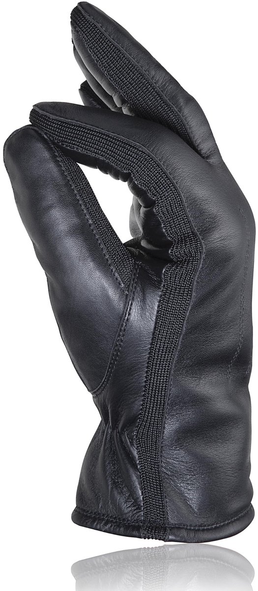 Winterhandschoenen - 100% schapenleer - Zwart