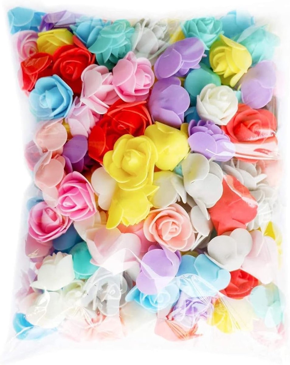 200 Stuks Mini Schuimrozen - Nepp bloemen voor DIY Creaties, Bruiloften, Tafeldecoratie en Thuisversiering