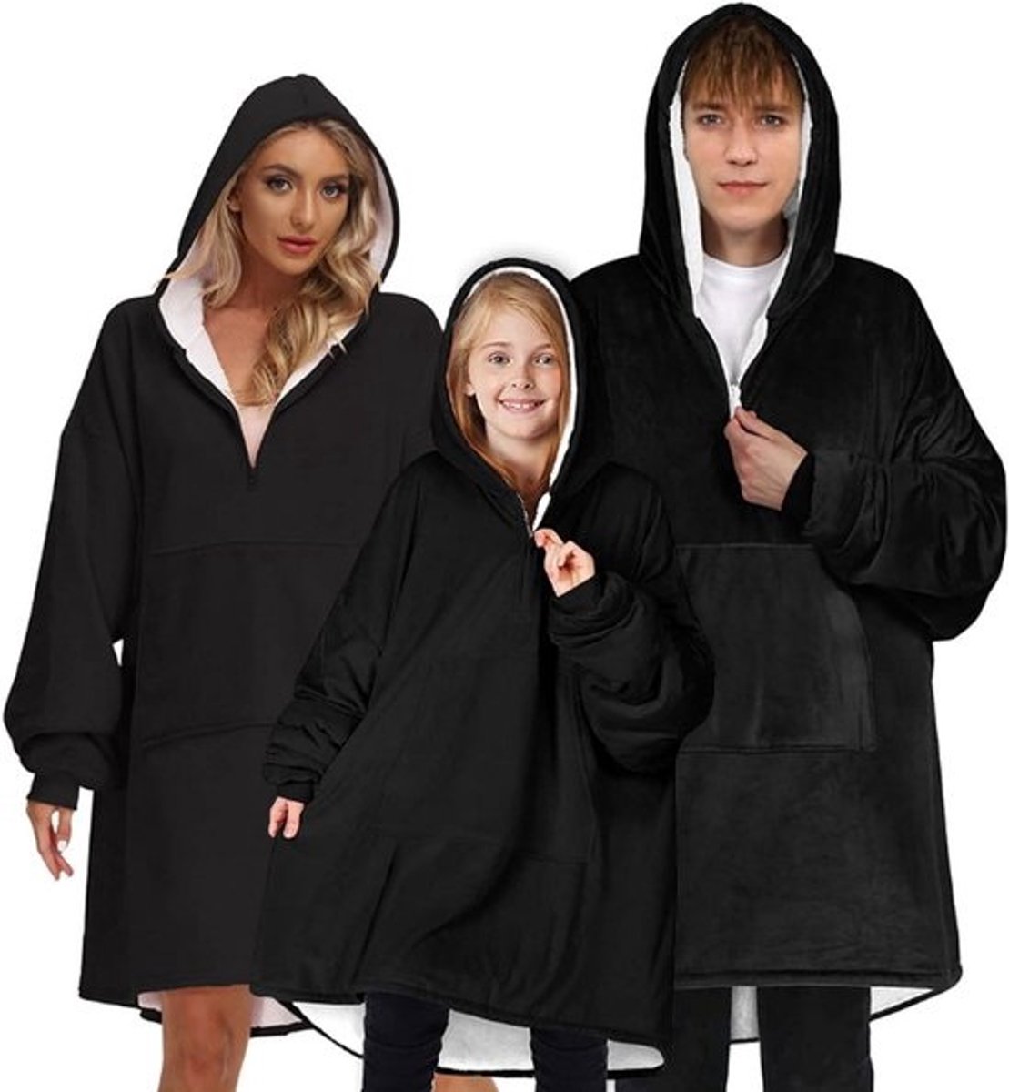 Draagbare Deken - Deken met mouwen Plaid - Warm blijven - Met grote zak - 3-delige set - Geel