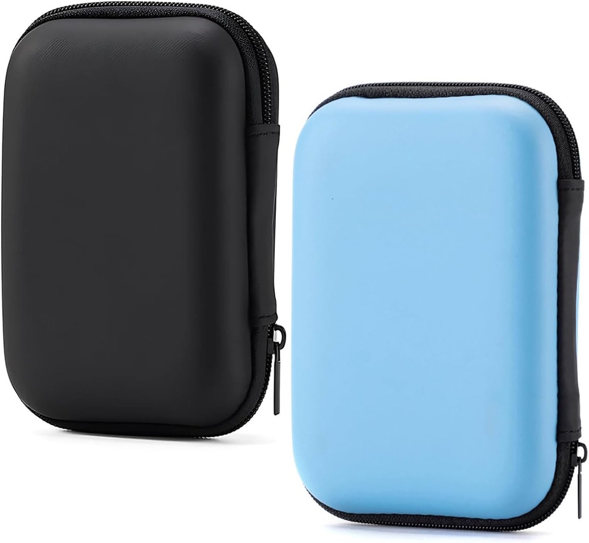2-delige harde opbergtas, stevige EVA-opbergdoos voor kabels, MP3-spelers en powerbanks, stofafstotende mini draagtas voor accessoires