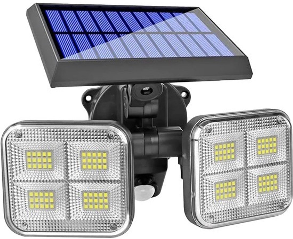 Zonne Bewegingslampen - Terrasverlichting Op Zonne-energie - Veiligheid Verhogen - Dubbele Lampkoppen - 12.4 x 19 x 12 cm