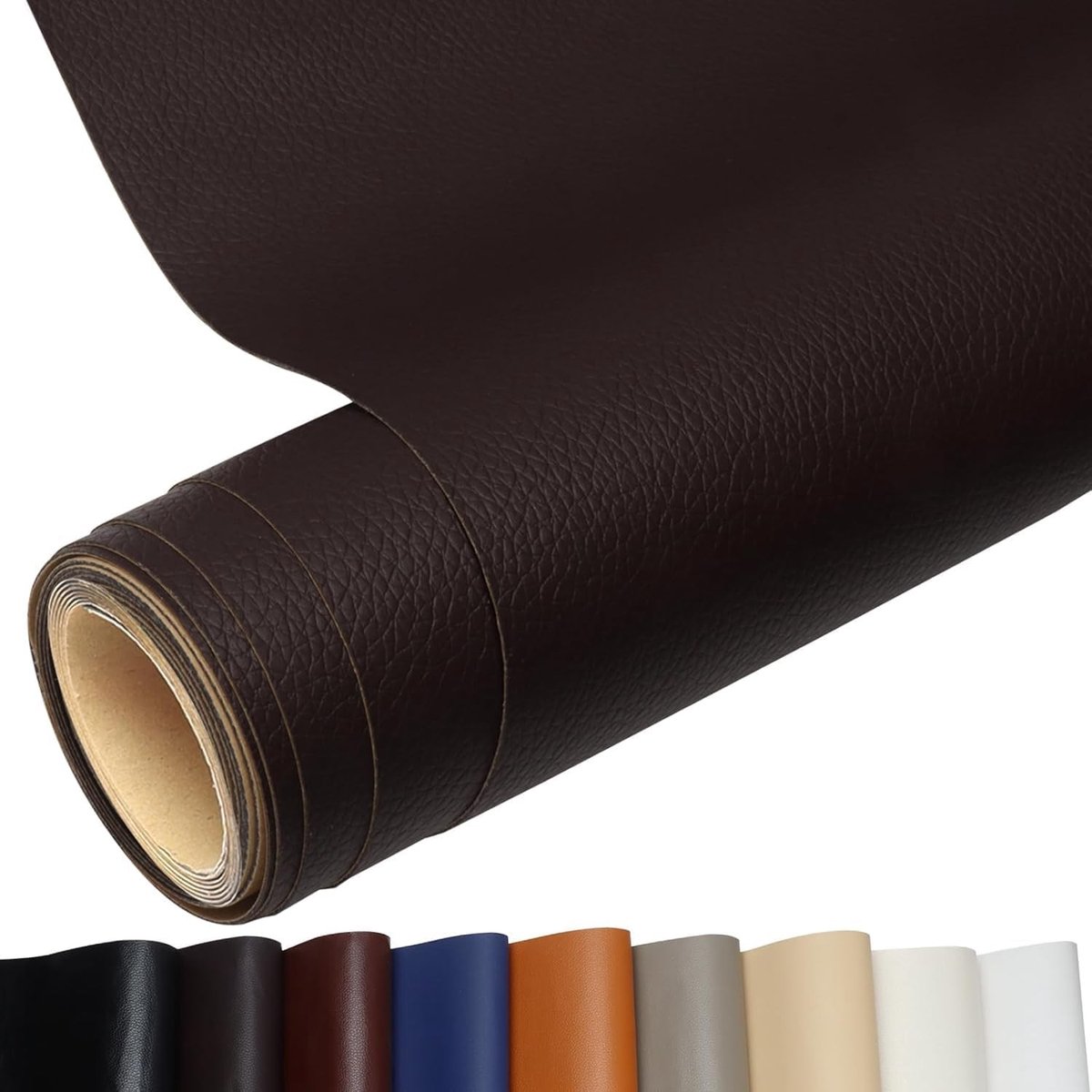 Zelfklevende Faux Leather Reparatiepatch 60 x 300 cm voor Meubels, Handtassen en Autozetels in Donkerbruin