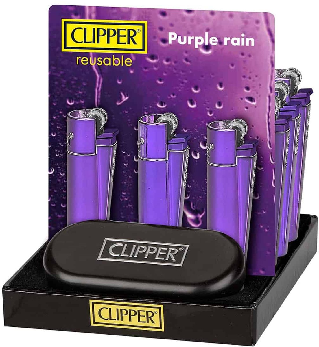 Clipper Large Metal Aanstekers "Purple Rain"