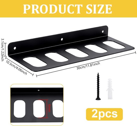 2 Pack Koolstofstaal Trailer Hitch Opslag Beugel 2 "Trailer Hitch Houder Mount voor Truck Bed Cargo Rack Opslag en Trailer Accessoires Organisatie, Zwart — afbeelding 5