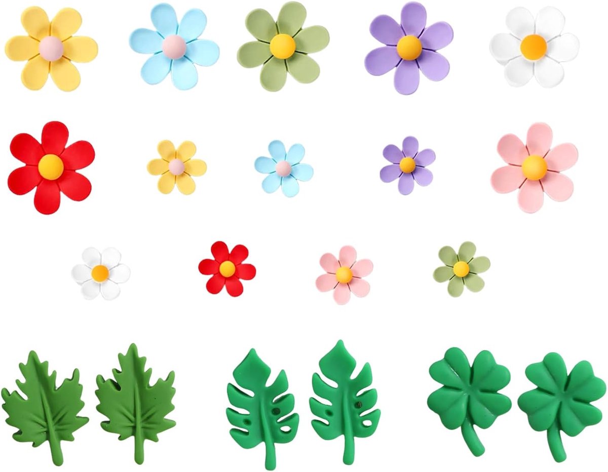 Magneten, planten, bloemen, schattige koelkastmagneten, 3D, kleurrijk, sterke decoratie, plantenmotief, decoratief, magneten, koelkast voor whiteboards, woondecoratie