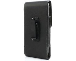 Riemclip Metaal Synthetisch Leer Verticaal voor Gionee M15 (2021) - Zwart