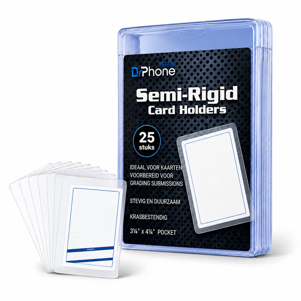 DrPhone CardSafe Semi-Rigid Card Holders 25 Stuks – TCG Kaarthouders voor PSA BGS CGC SGC Grading