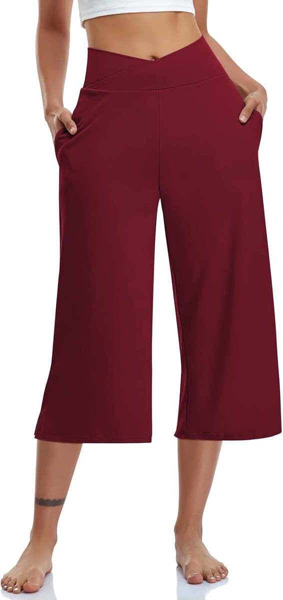 Pilates voor dames, verkorte capribroek, 3/4 sportbroek voor yoga, fitness, casual