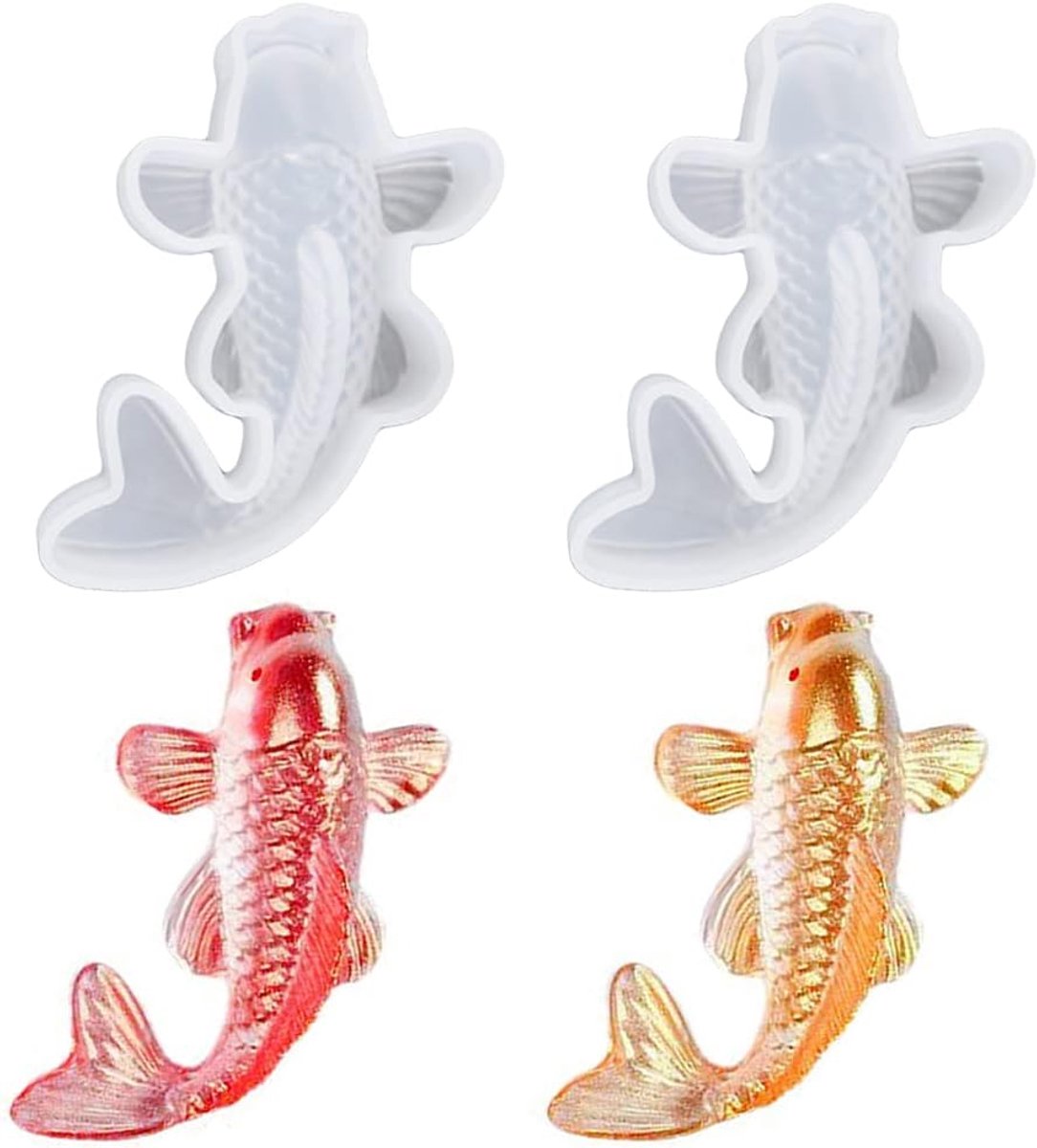 2 stuks siliconen harsvormen voor 3D-hangers en sleutelhangers