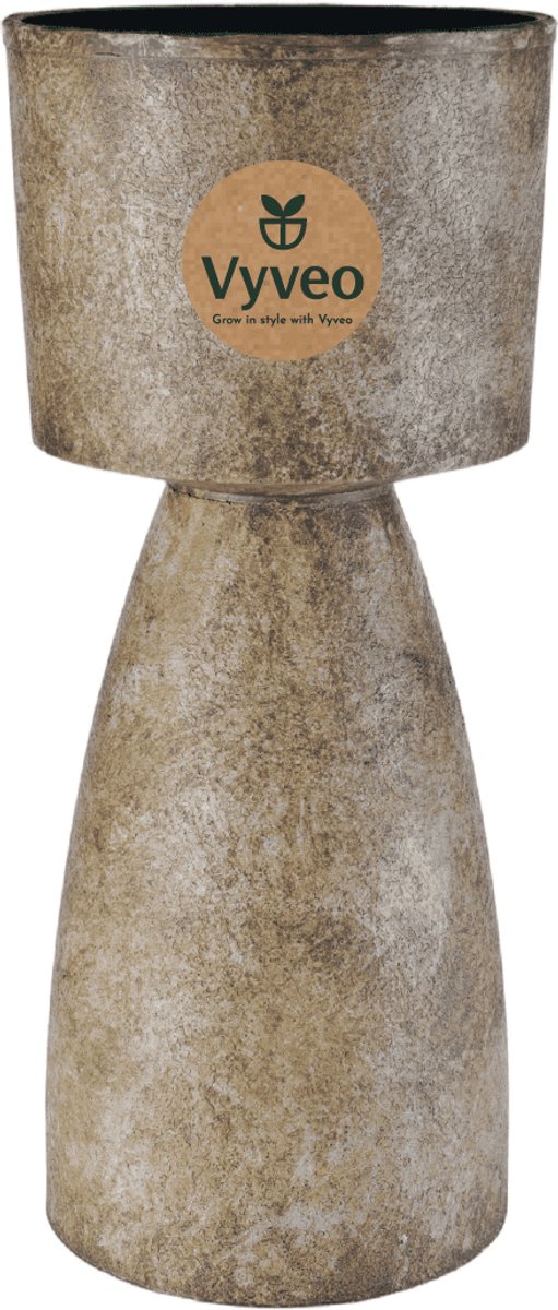 Vyveo - Bloempot Pillar - 33x75 - Bruin (Retro) - Bloempot voor binnen en buiten - Lichtgewicht - Breukbestendig - Vorstbestendig - UV-bestendig