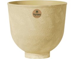 Vyveo - Bloempot Orb - 42x39 - Beige (Retro) - Bloempot voor binnen en buiten - Lichtgewicht - Breukbestendig - Vorstbestendig - UV-bestendig