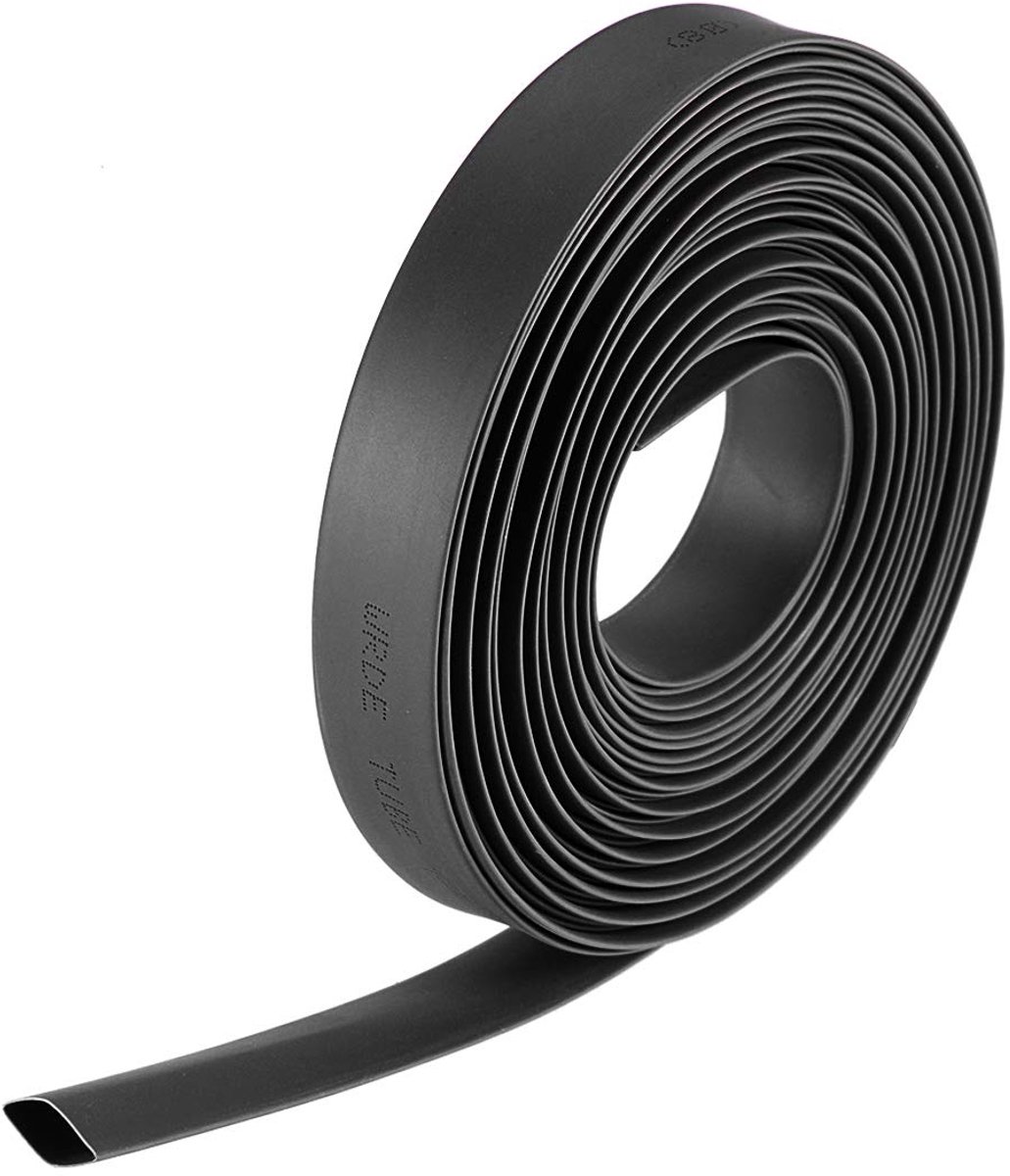 Sourcing map Krimpslang 5/16" (8mm) Diam. 13,7mm platte breedte 2:1 verhouding kabelhuls 7m zwart