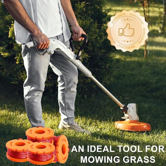 Spoelen, werkt met, alle grastrimmers met 20 V, spoel voor grastrimmer, trimmer, spoelmodel WA0010 WA0004 Ø 1,65 mm, 3 m lengte grastrimmerspoelen — afbeelding 2