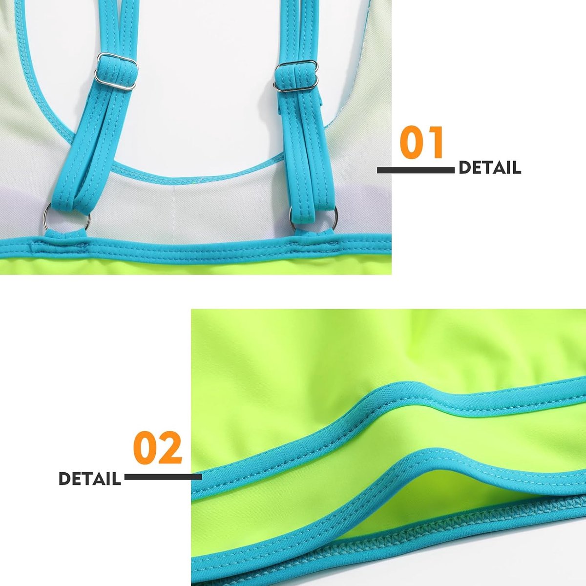 Sets voor dames, bikinitops, hoge taille, buikcontrole, badpakken, hoog uitgesneden damesbadpakken, gevoerde strandkleding