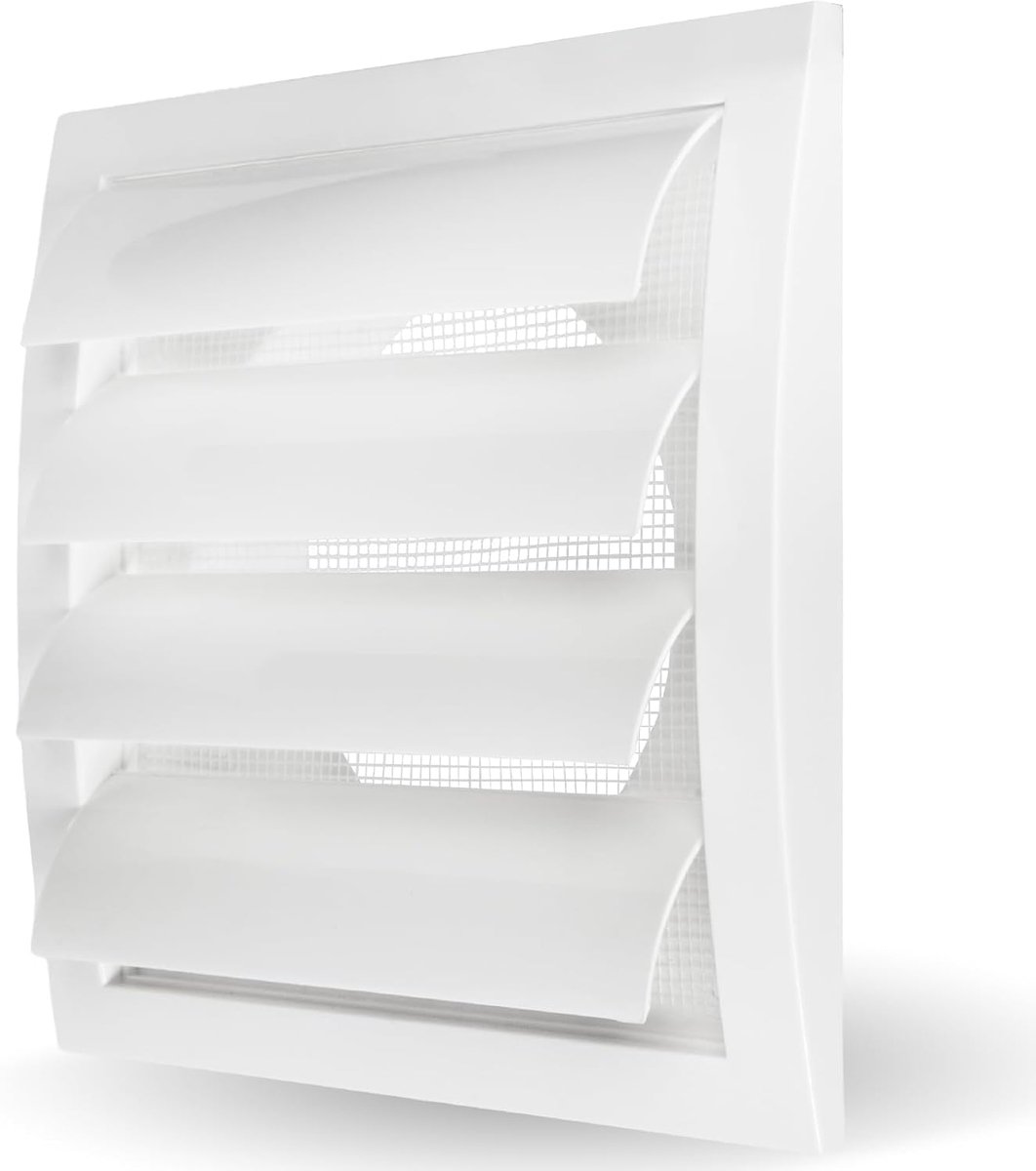 Vent Systems 15,2 cm witte ventilatieafdekking voor droger en badkamer uitlaatpijp, klapdeksel om insecten, vogels en knaagdieren buiten te houden